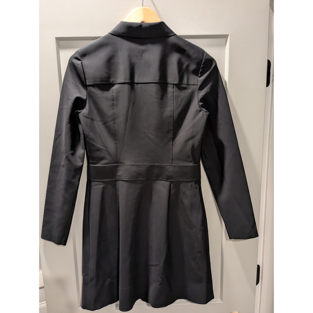 Tory Burch Courbette Corpcore Trench Minidress Womens Small Black Bistretch S/P - Picture 12 of 14